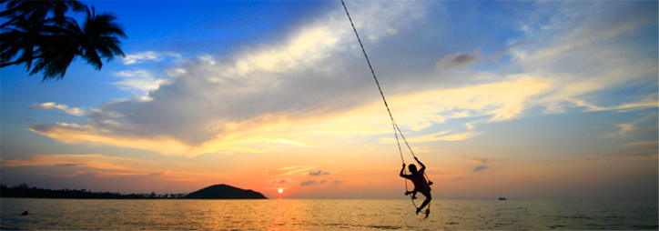 Rope Swing with Koh Samui Sunset